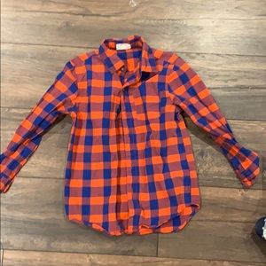Crazy 8s formal blue and orange collared button up